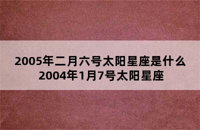 2005年二月六号太阳星座是什么 2004年1月7号太阳星座